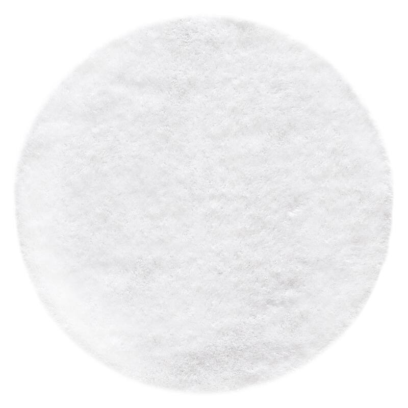 Infinity Collection Shag Area Rug - 7'10" Round - White