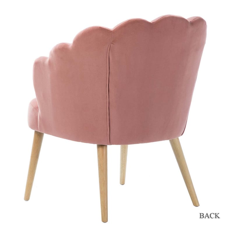 Eleanora Modern Cute Scalloped Back Tufted Velvet Armchairs Set of 2 by HULALA HOME