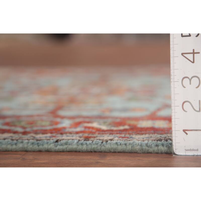 Light Blue Oushak Oriental Foyer Rug Hand-Knotted Wool Carpet - 2'11" x 4'11"