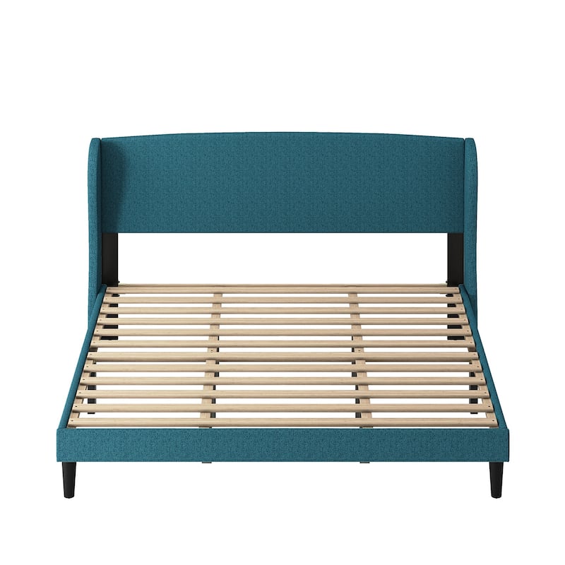 Gerald Upholstered Traditional Wingback Platform Bed By HULALA HOME