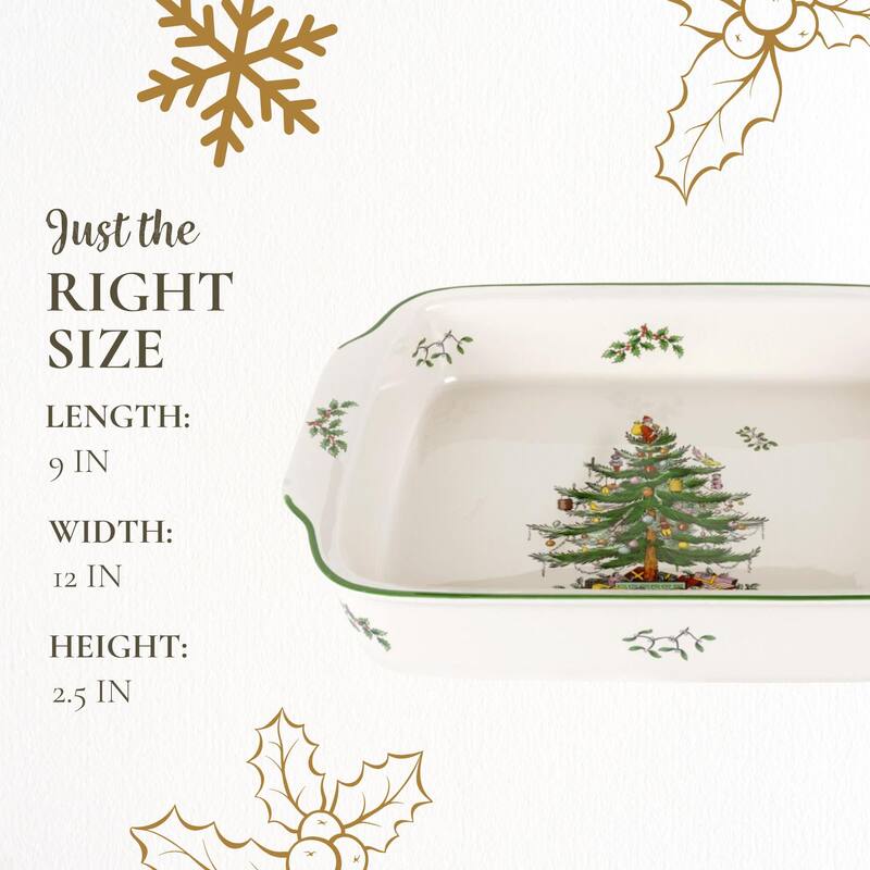Spode Christmas Tree Rectangular Handled Dish