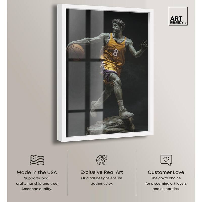 Basketball Yellow Uniform Shadowbox by Art Remedy