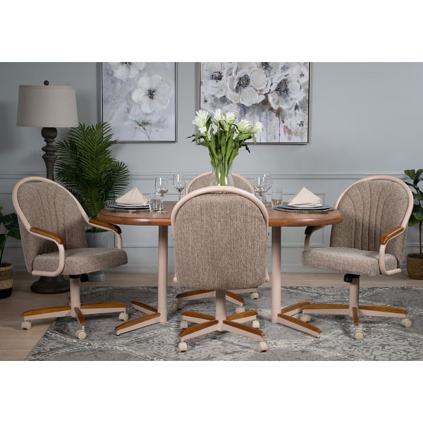 Shop Casual Dining Cushion Swivel And Tilt Rolling Caster Chair