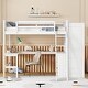 preview thumbnail 2 of 7, White Full Size Loft Bed with Desk, Shelves and Wardrobe