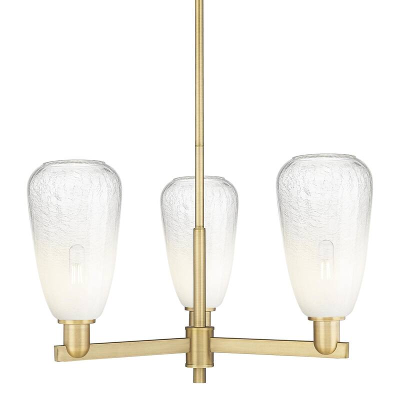 Innovations Lighting 716-3CR-9-18 Brookhaven Almond Chandelier - Brushed Brass / Opal