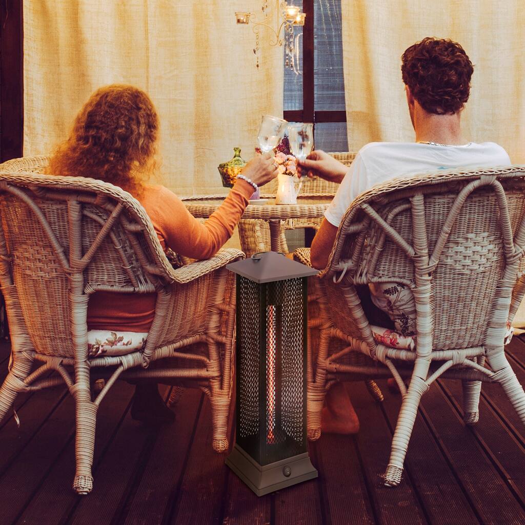 Outsunny Small Patio Heater, 1500W Electric Infrared Outdoor Heater with IP54 Safety Rating & Tip-Over Protection, Silent Design