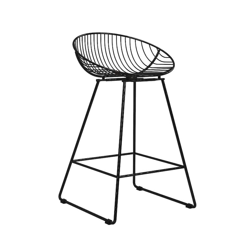 CosmoLiving by Cosmopolitan Ellis 24" Metal Counter Height Bar Stool - Black