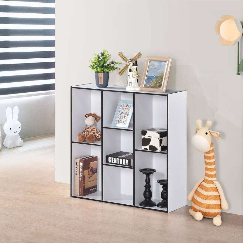 Haven Contemporary 7-Shelf Laminated Particle Board Bookcase - White