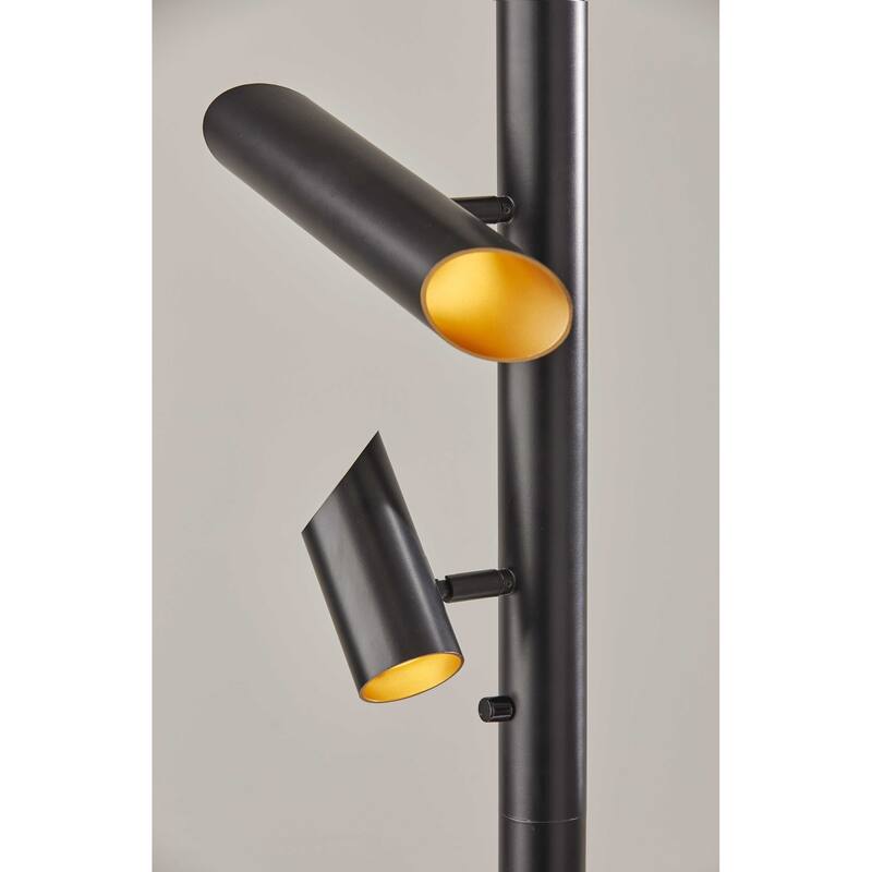 HomeRoots 14" X 14" X 72" Black Metal LED Floor Lamp - 72 x 14 x 14