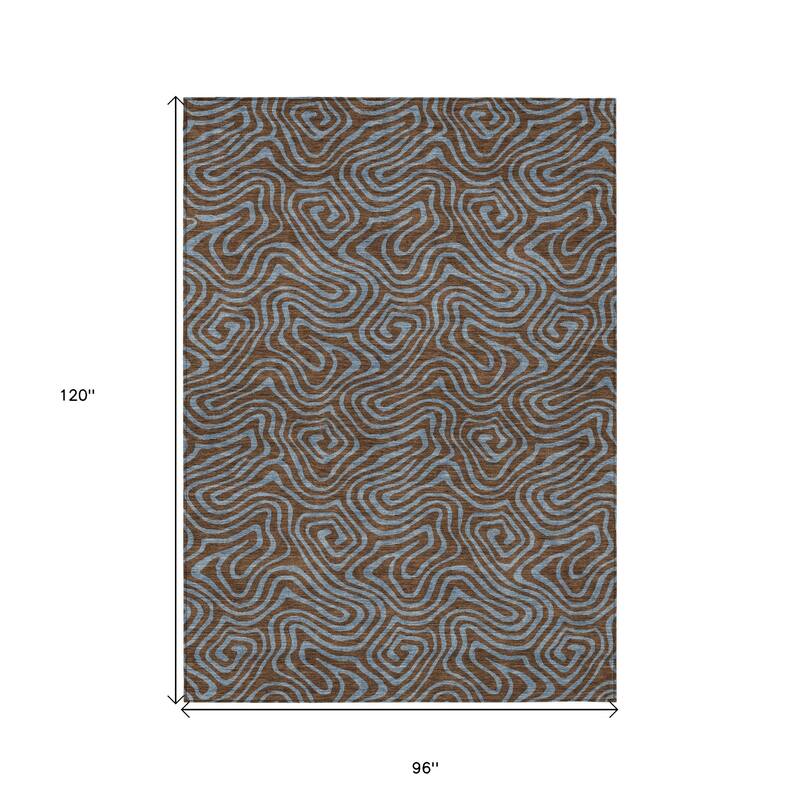 HomeRoots Abstract Transitional Rectangle Outdoor Rug