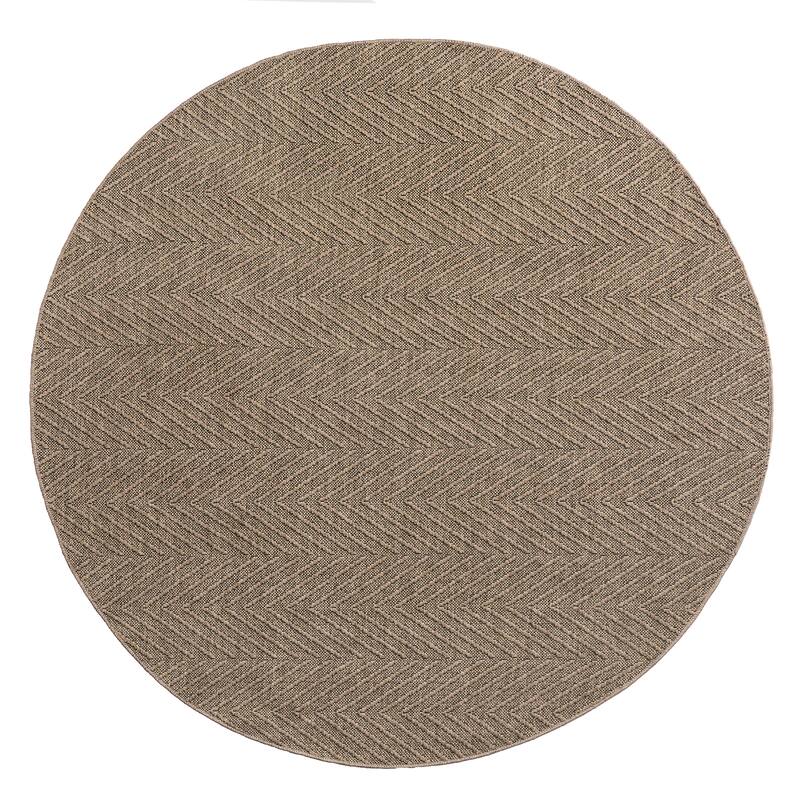 TOWN & COUNTRY BASICS Pax Herringbone Textured Solid Machine Washable Area Rug Brown