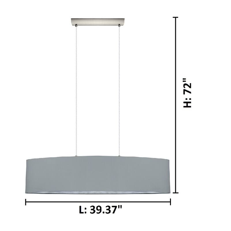 Eglo Maserlo 2-light Satin Nickel Pendant with Grey and Silver
