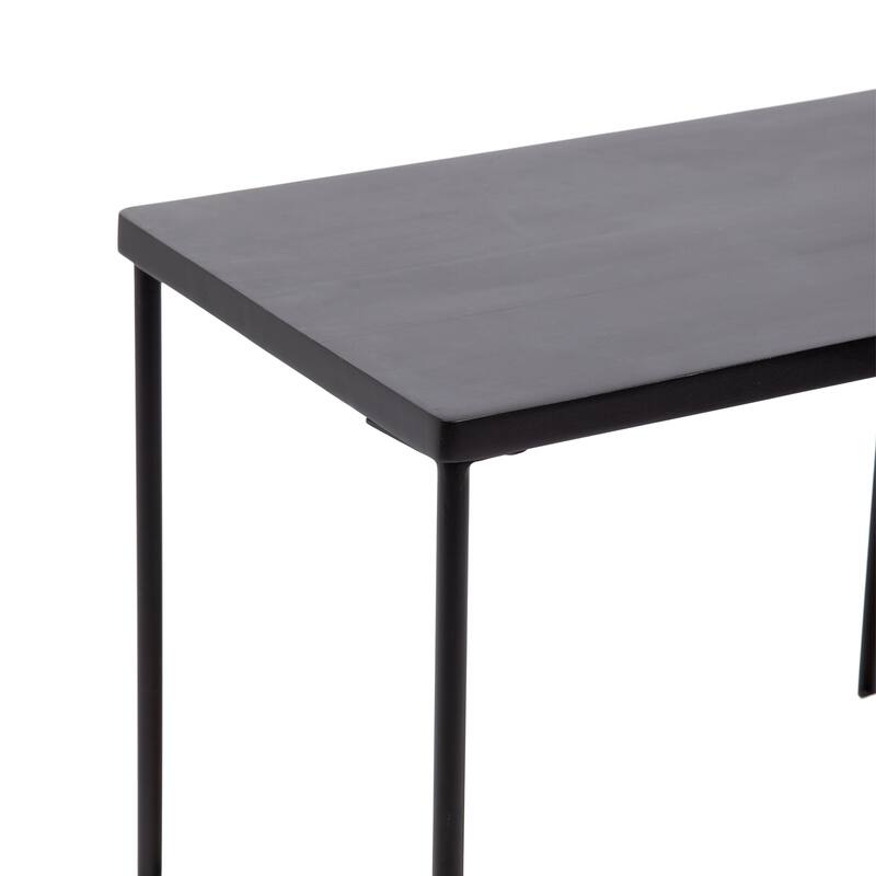 Kate and Laurel Mandell Wood and Natural Woven Side Table - 22x14x22