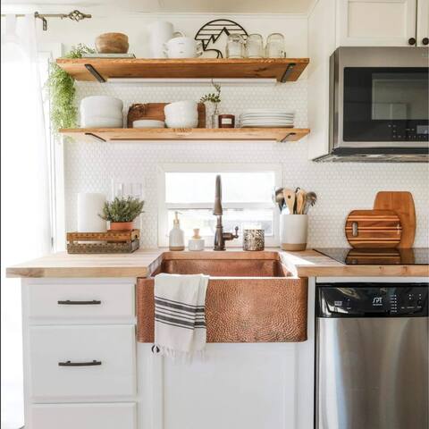 Lange Copper 25" Single Bowl Farmhouse Apron Kitchen Sink