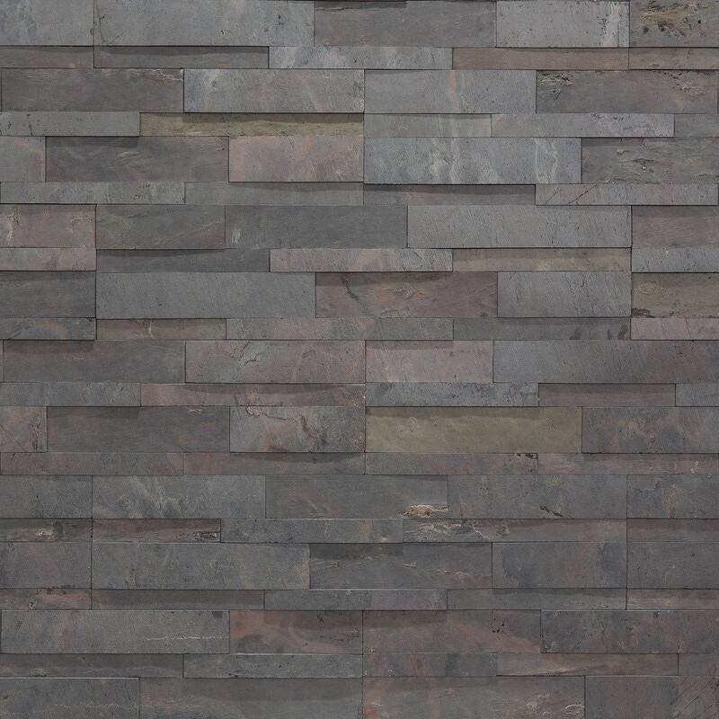 Aspect Peel and Stick Raised Stone Overlay Kitchen Backsplash Tile - 15 sq ft Kit - Raised Kilnstone