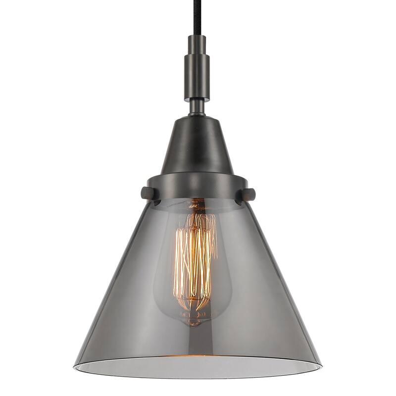 Innovations Lighting 447-1P-G43 Cone 8" Wide Mini Pendant with Light - Matte Black