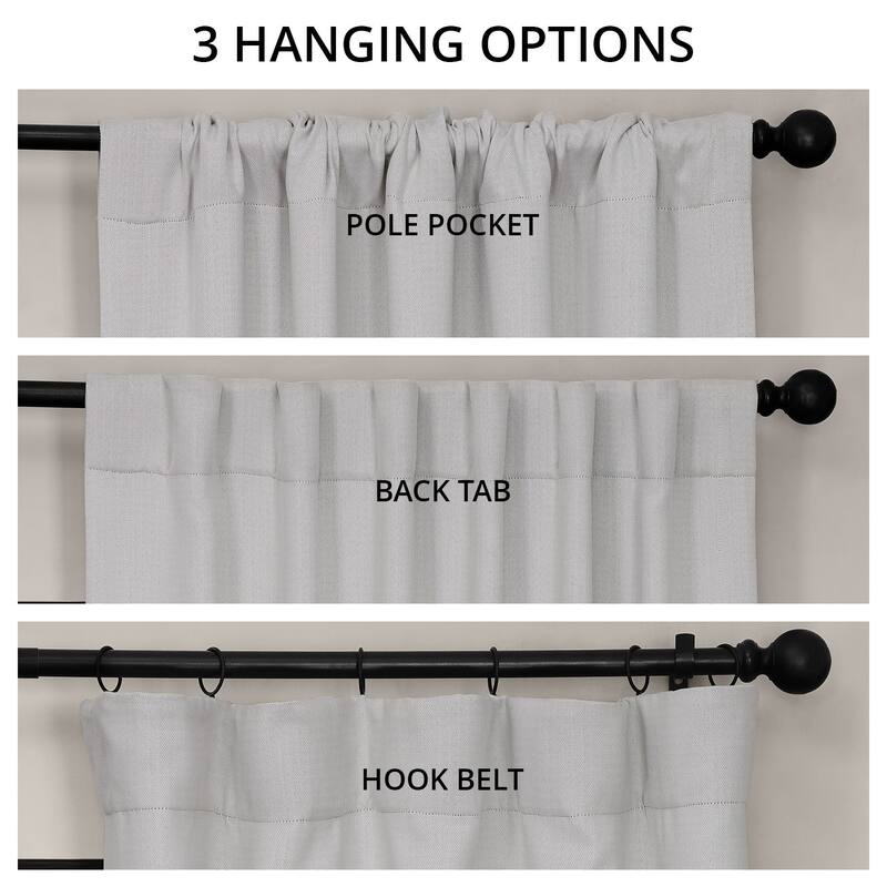 Exclusive Fabrics Textured Faux Linen Room Darkening Curtains for Bedroom & Living Room Curtains (1 Panel)