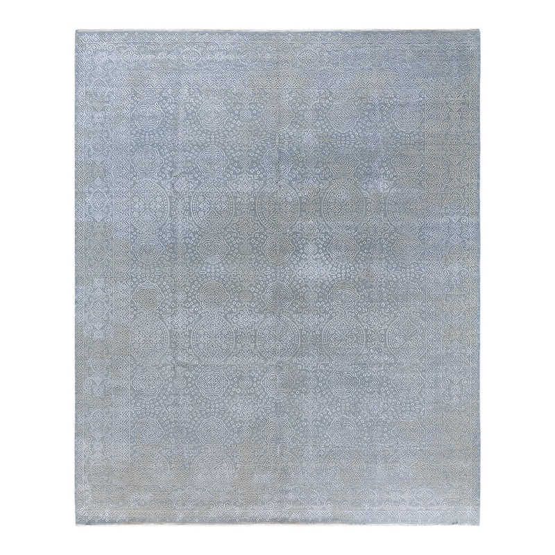 Ikat One-of-a-Kind Hand-Knotted Area Rug, Gray - 8' 0" x 9' 8"