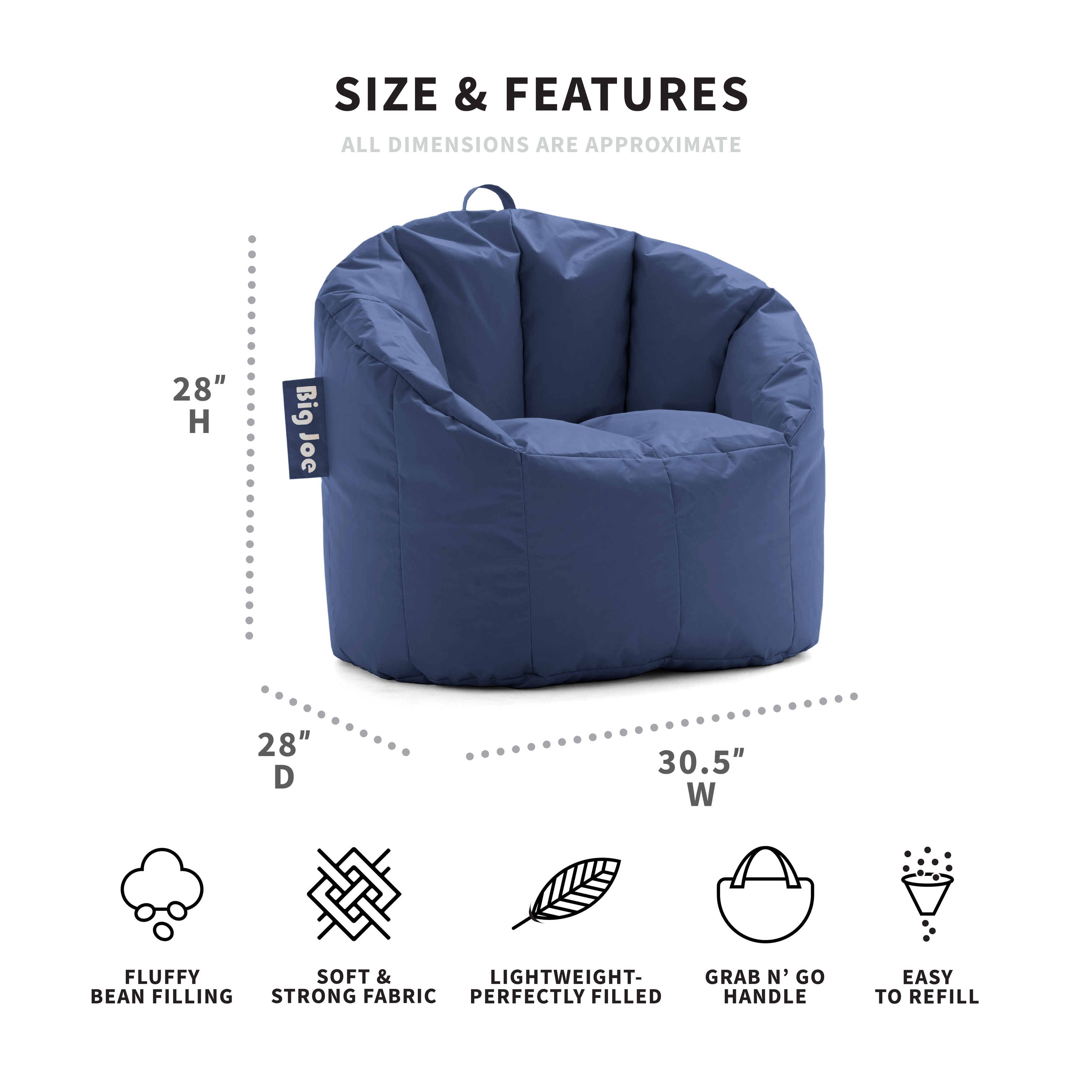 Big Joe Milano Bean Bag Chair Multiple Colors Bed Bath Beyond