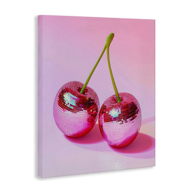 Stupell Pink Disco Cherries Canvas Wall Art Design By LSR Creative Studio