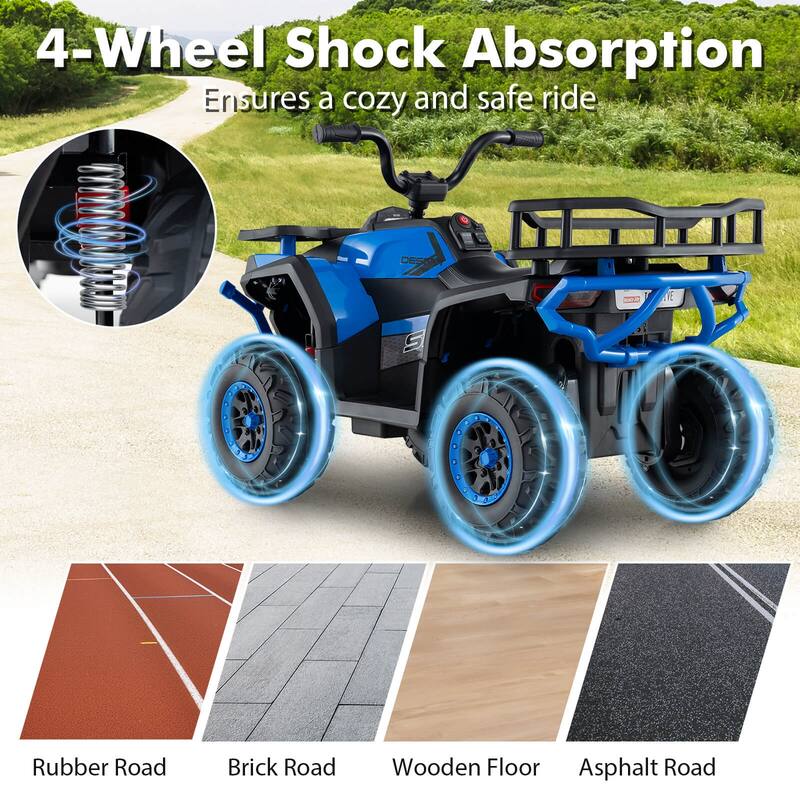 Costway 24V Kids Ride on Electric ATV Car Toy with Spring Suspension & - See Details