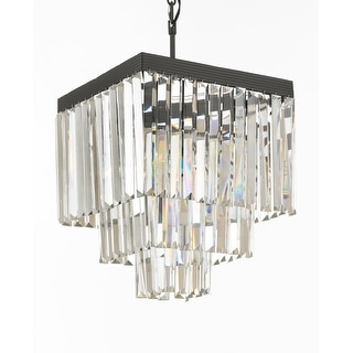 Retro Palladium Crystal Glass Fringe 3 Tier Chandelier - Chandeliers For Bedrooms by Overstock.com
