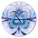 preview thumbnail 2 of 7, Designart 'Turquoise Fractal Flower Pattern' Oversized Modern Wall CLock 16 in. wide x 16 in. high