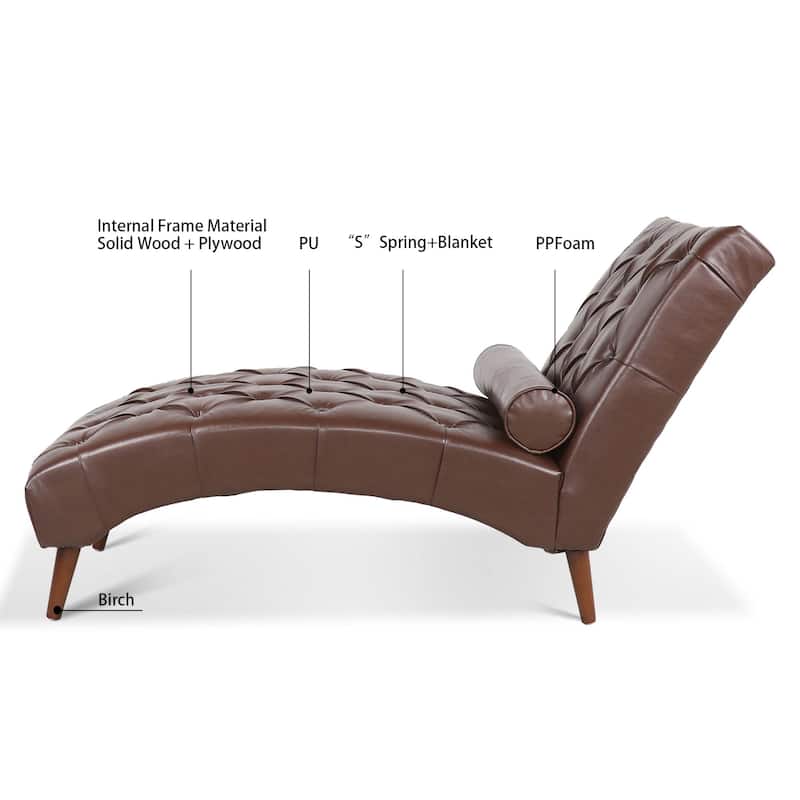 62"W Upholstered Chaise Lounge