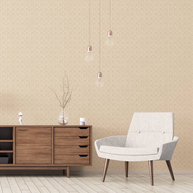 Galerie Wallcoverings TexStyle Collection Geometric Block Flock Non-woven Metallic Wallpaper Roll