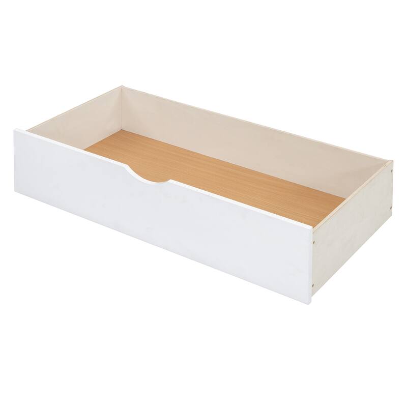 Wooden Daybed with 2 Drawers, All-in-One Cabinet and Shelf for Bedroom