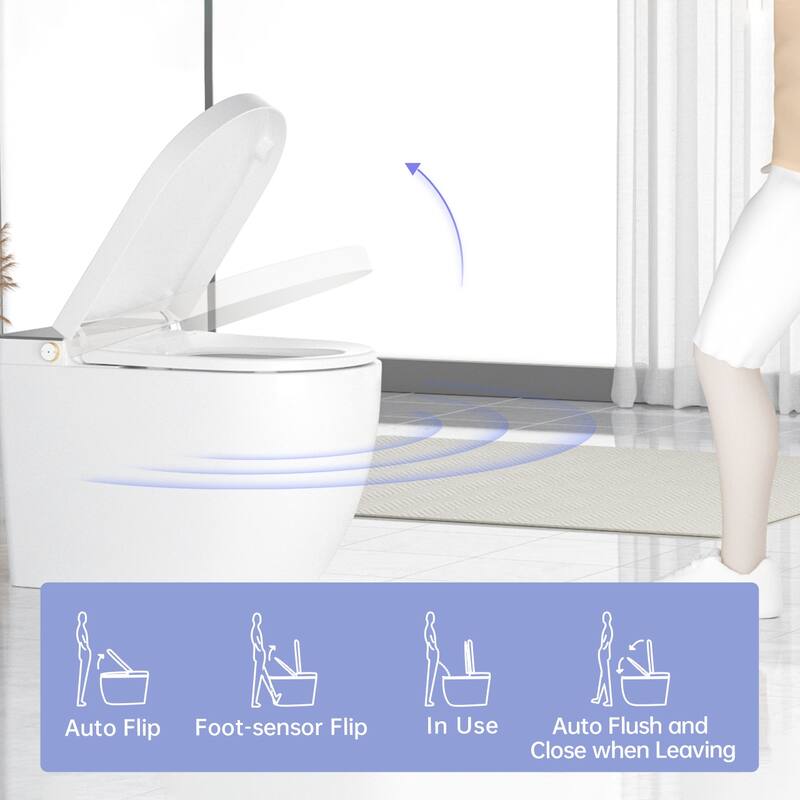 Modern Smart Toilet Integrated Design. Auto Open Close Lid. Heated Seat. Instant Warm Water. Auto Flush