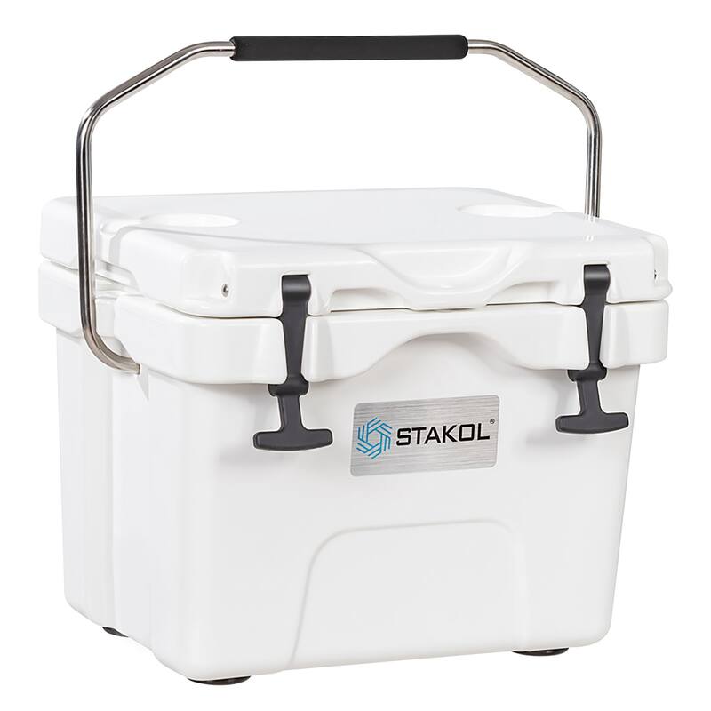 SKTAKOL 16 Quart Cooler Portable Ice Chest Leak-Proof 24 Cans Ice - See Details - White