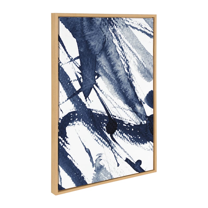 Kate and Laurel Sylvie Indigo Framed Canvas by Amy Peterson Art Studio