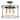 3-Light Black and Gold Drum Cage Semi Flush Mount Light