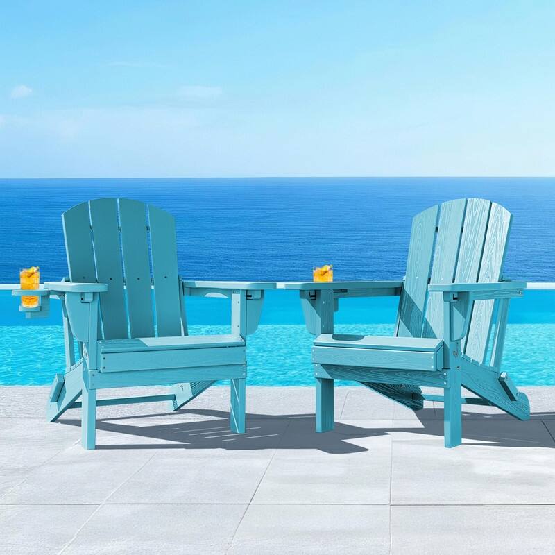 3-Position Reclining Folding Outdoor Chair – PE Wood Grain, Weather-Resistant