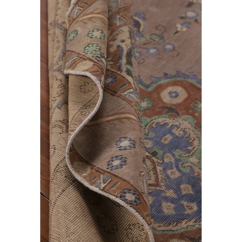 Overdyed Vintage Tabriz Persian Vintage Rug Hand-Knotted Wool Carpet - 6'5"x 9'1"