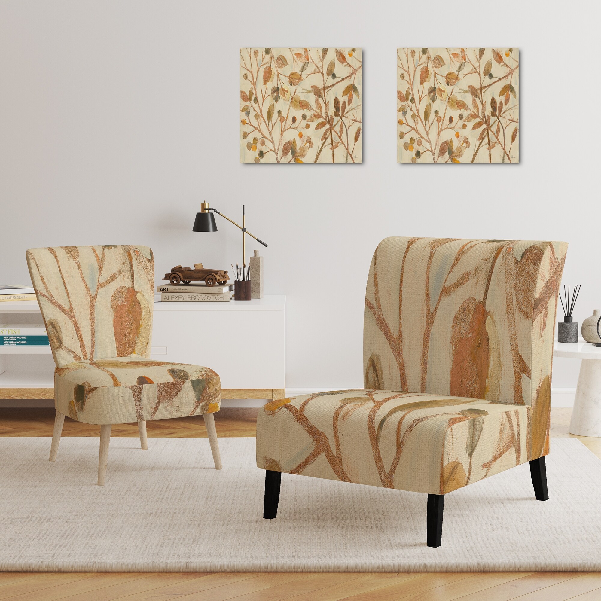 Designart "Copper Branches Composition" Upholstered Lake - Picture 10 of 15