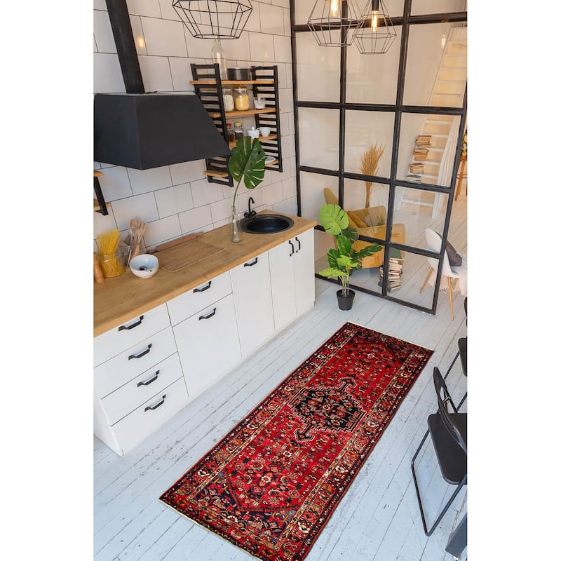 ECARPETGALLERY Hand-knotted Andelz Red Wool Rug - 3'8 x 9'7