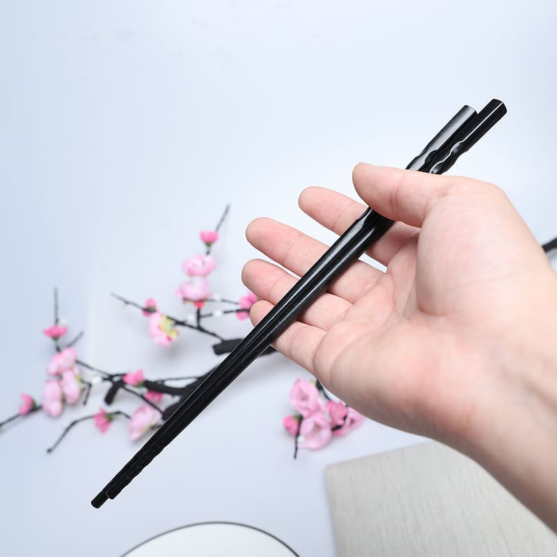 Unique Bargains Plastic Kitchen Dishware Nonslip Chopsticks 10 Pairs - 9.7" x 0.28" x 0.2"( L*Top D*Bottom D )
