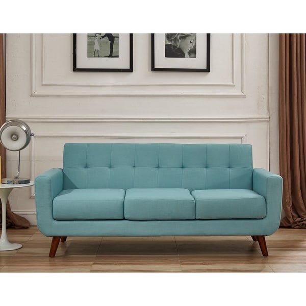 U.S. Pride Furniture Grace Rainbeau Linen Upholstered Tufted Mid-century Sofa. Opens flyout.