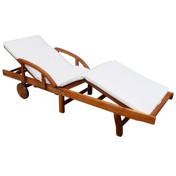 Shop Vidaxl Sun Lounger With Cushion Solid Acacia Wood Overstock 19489177