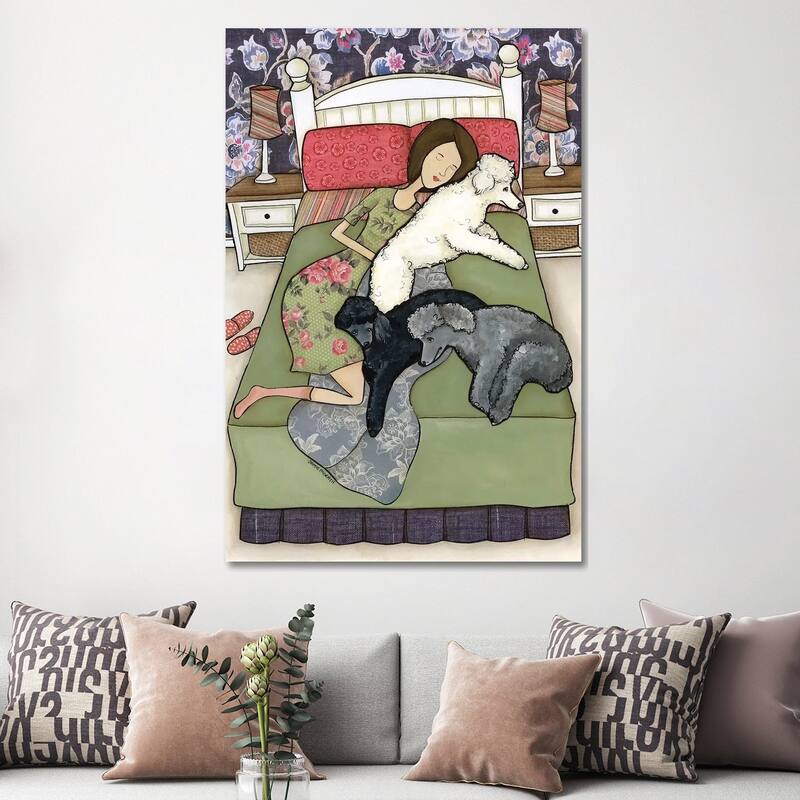 iCanvas "Napping Poodles" by Jamie Morath Canvas Print