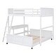 preview thumbnail 4 of 34, Pine Wood Bunk Bed with Desk and Drawers, Movable Lower Bed, Full-Length Guardrail