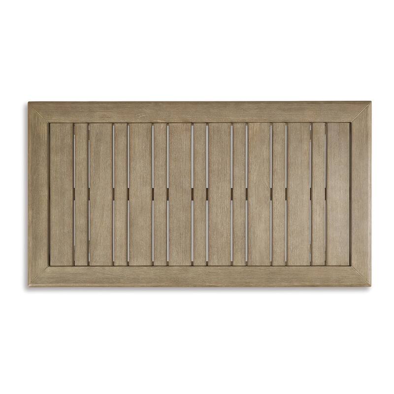 Signature Design by Ashley Clare View Beige Outdoor Sofa and Loveseat with Coffee Table - 81"W x 35"D x 32"H