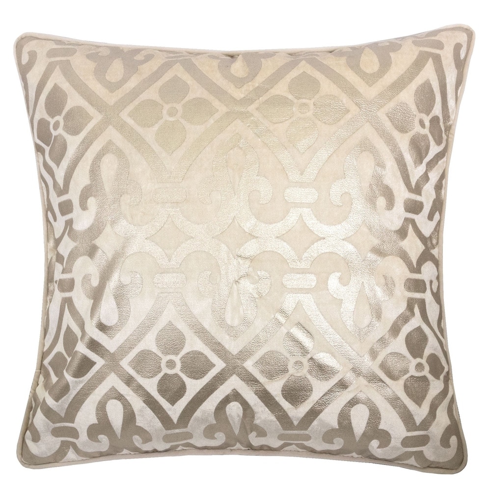 Homey Cozy Foil Print Vintage Throw Pillow Cover & Insert