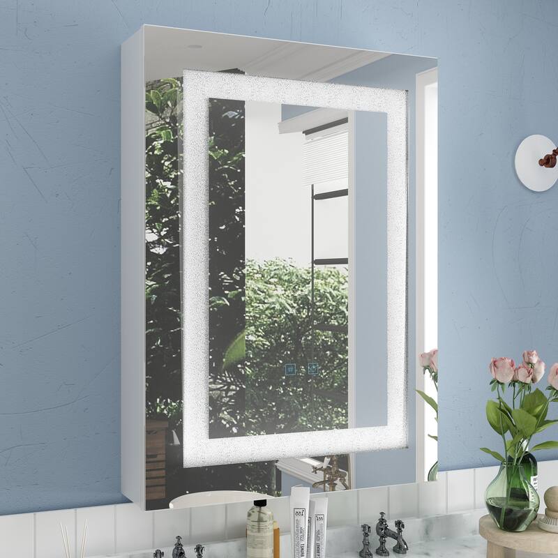 Wall LED Bathroom Cabinet with Lighting and Defogger Medicine Cabinet