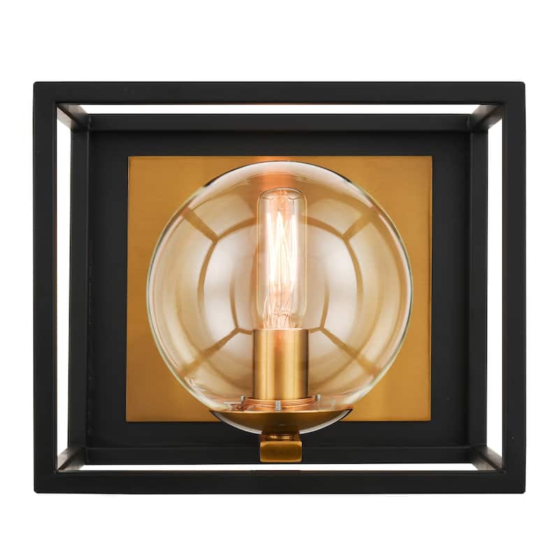 Light Society Vinn 1-Light Vanity Light - Black/Brushed Brass - Black/Brushed Brass