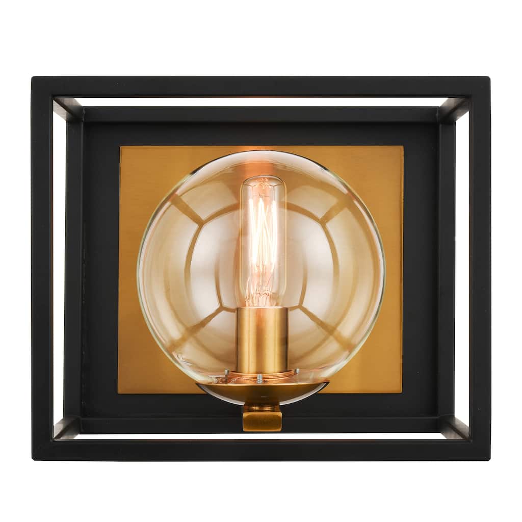 Light Society Vinn 1-Light Vanity Light - Black/Brushed Brass