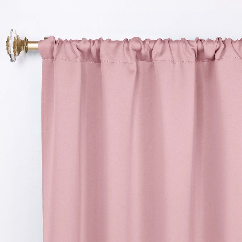 Superior Solid Machine Washable Room Darkening Semi-Blackout Curtains, Set of 2
