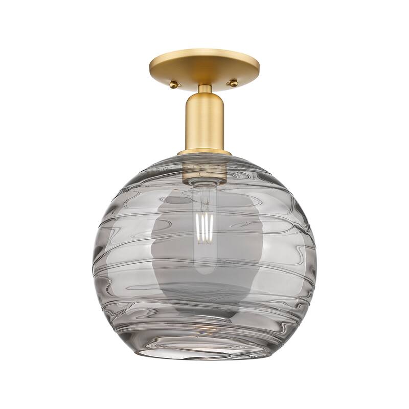 Innovations Lighting Endless Possibilities Arcadia - Athens Deco Swirl - 1 Light 10" Semi-Flush Mount - Satin Gold